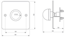 Paddestoelvormige drukknop met vierkante montage plaat