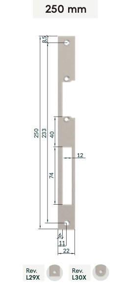 Voorplaat L29 Omkeerbaar inox