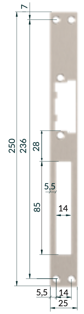 Voorplaat F22 Omkeerbaar inox