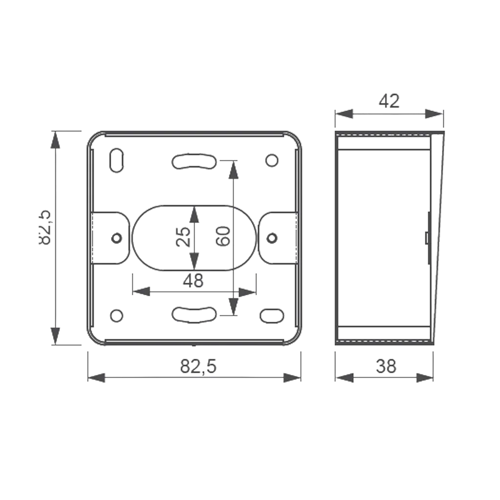 Opbouw inox behuizing rechthoekig - VIERKANT.webp