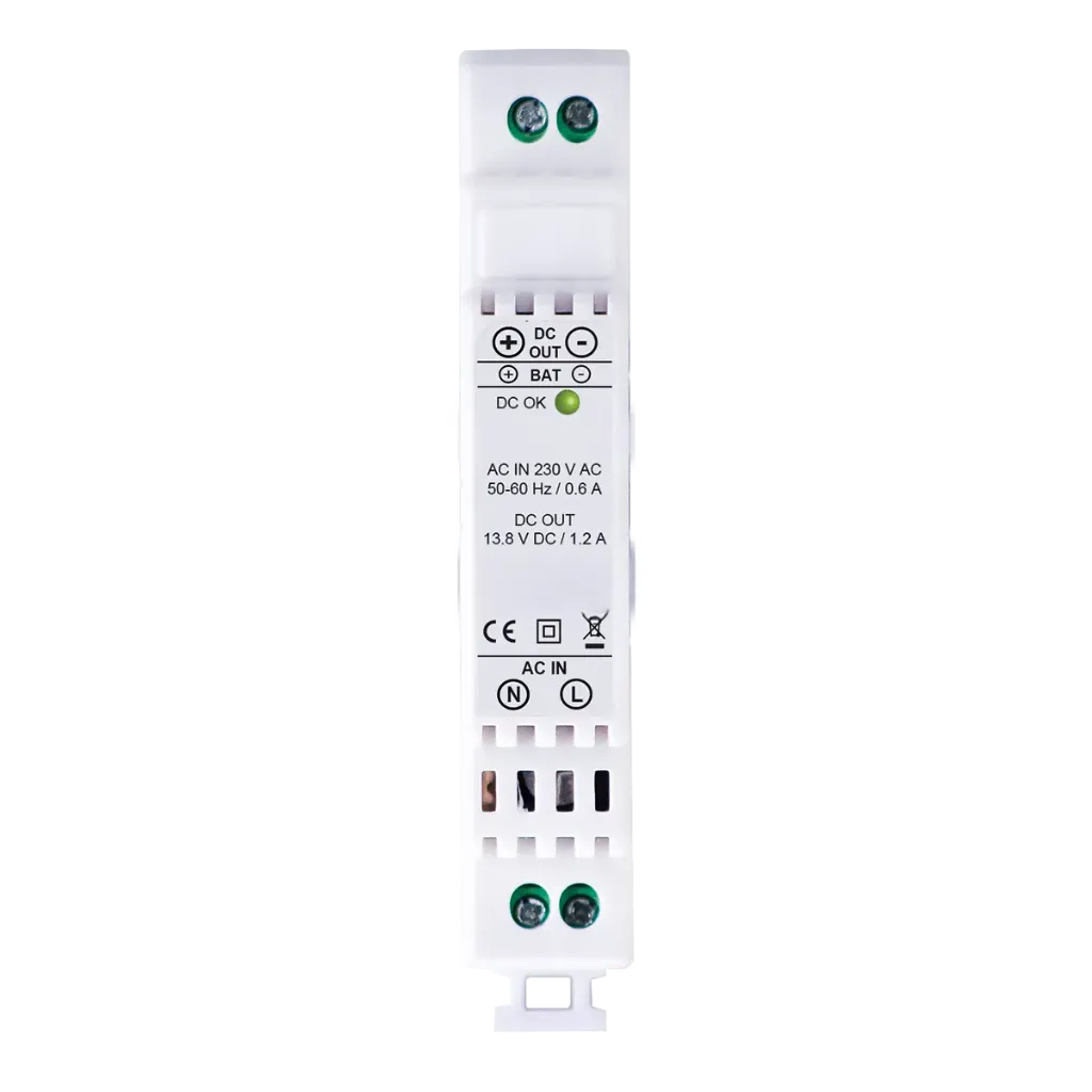 LCDX1201.2C DIN rail voedingen met lader 12V DC 1,2A