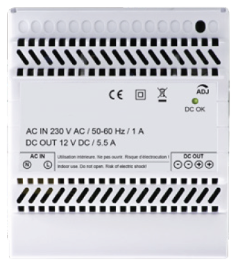 LCDX1204.4C DIN rail voedingen met lader 12V DC 4,4A