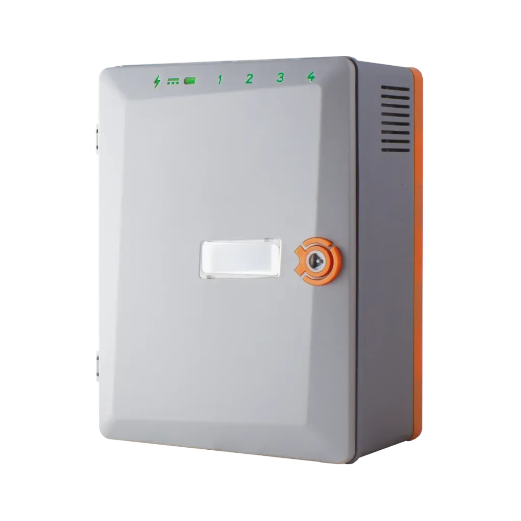 LCX1203C ABS kast met voeding 12V 3A en batterij lader