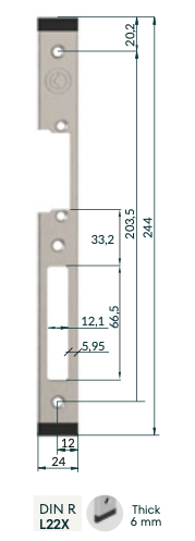 [L22X] L22X Voorplaat L22 DIN R inox