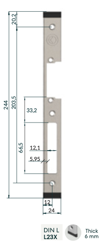 [L23X] L23X Voorplaat L23 DIN L inox