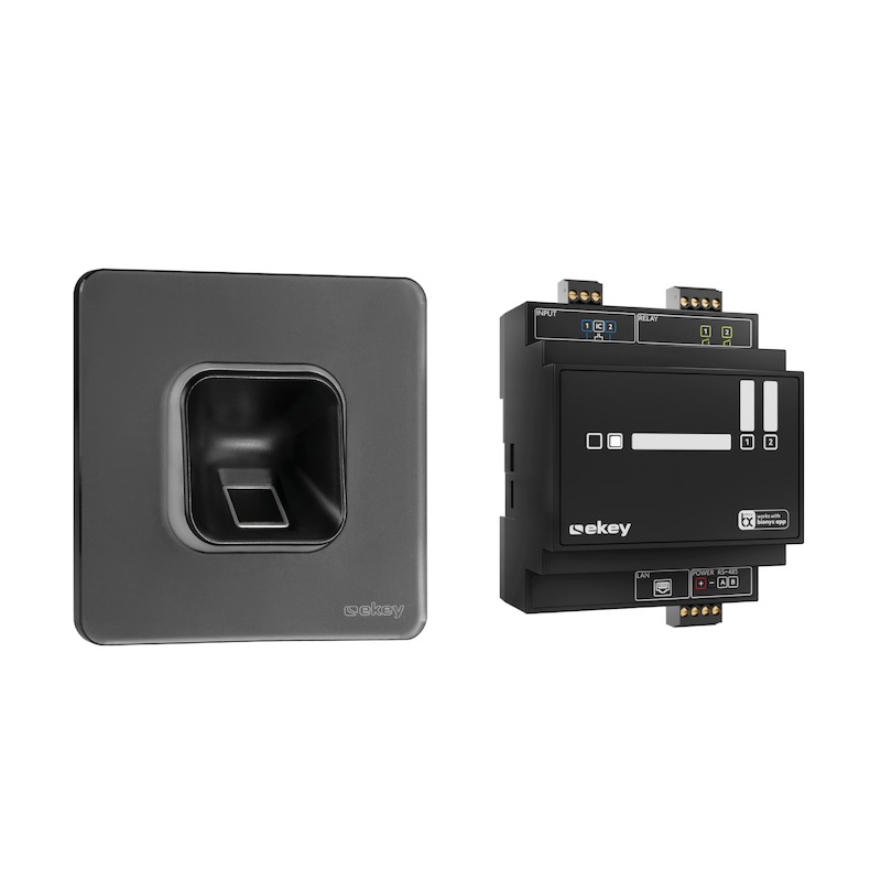 [203704] Ekey xLine fingerprint set flush glass (Zwart)