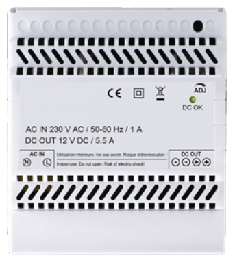 [LCDX1204.4C] LCDX1204.4C DIN rail voedingen met lader 12V DC 4,4A