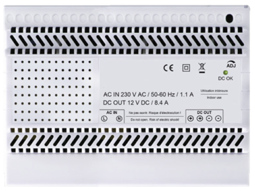 [LCDX1207C] LCDX1207C DIN rail voeding met lader 12V DC 7A