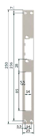 [F22X] Voorplaat F22 Omkeerbaar inox